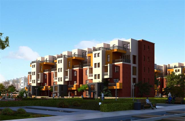 产品以花园洋房为主,高层住宅为辅,结合商业设施进行总体布局,整体