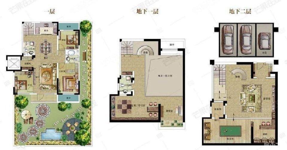 9米地下室 100平大花园 大开间 近地铁_沈阳金石小镇二手房_5室2厅100