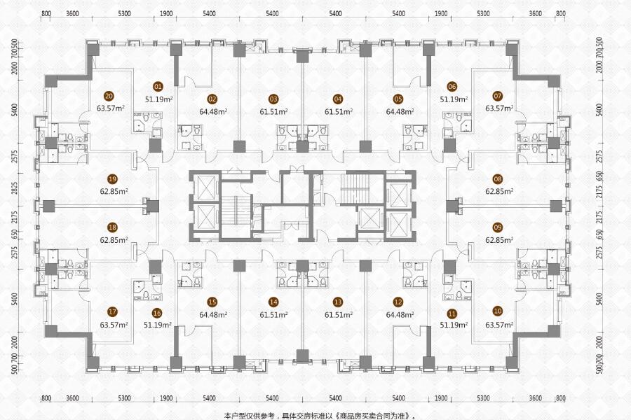 金地铂金中心公寓平层图