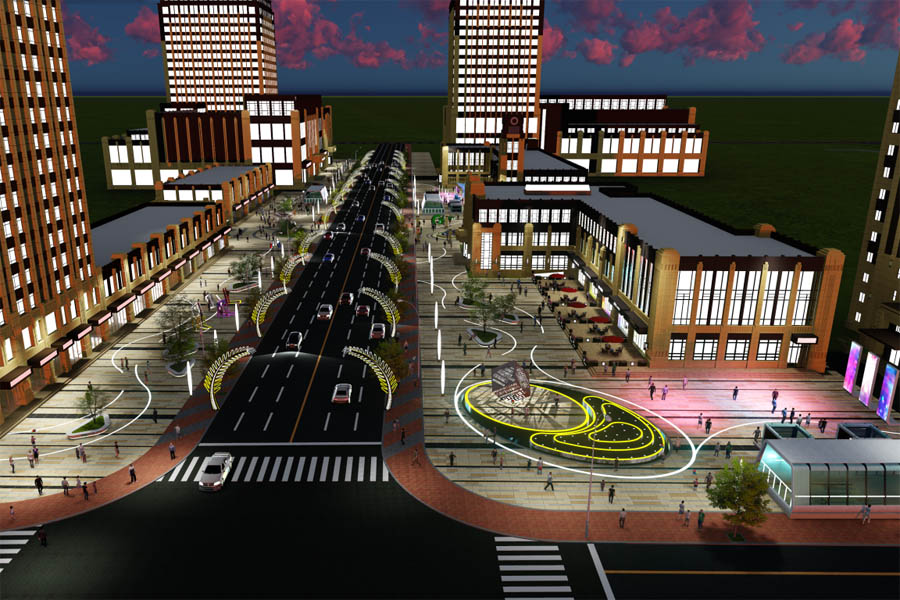 周边街道效果图