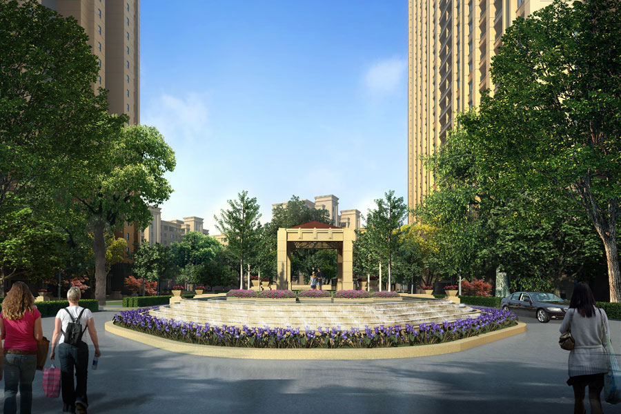 园区主景观效果图
