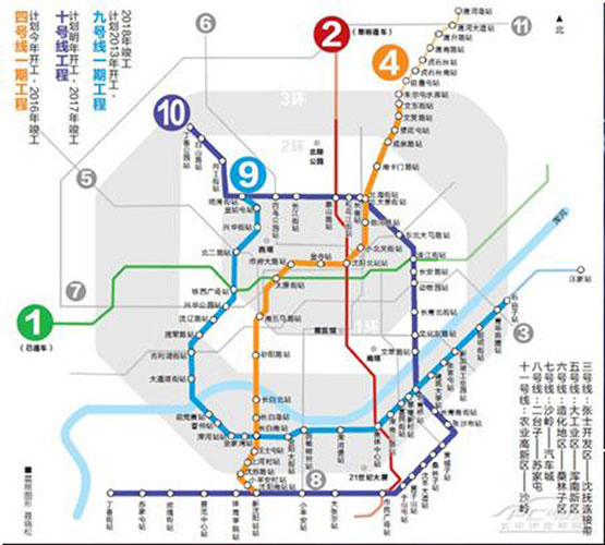 地鐵10號線與4號線完美對接,距離瀋陽新南站僅10分鐘車程.